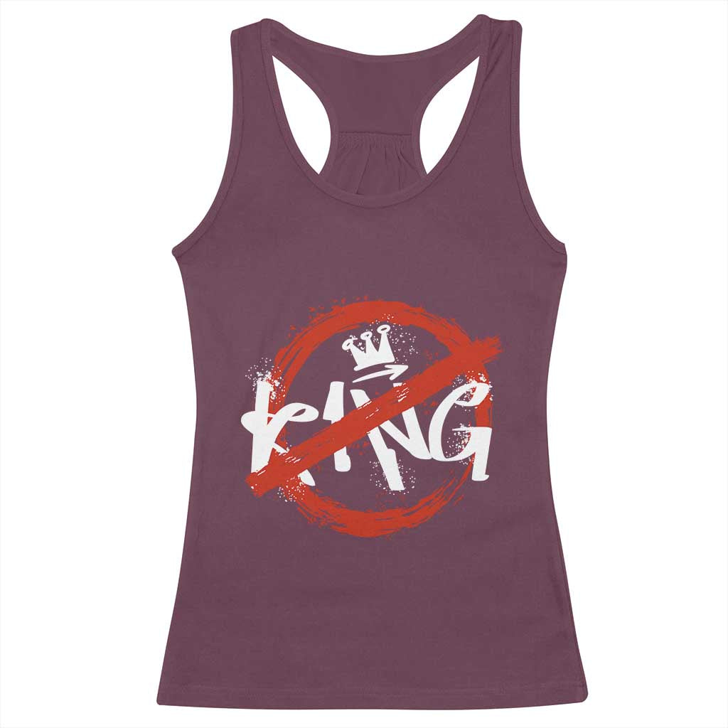 Funny No King Graffiti Style Crown Racerback Tank Top TS11 Maroon Print Your Wear