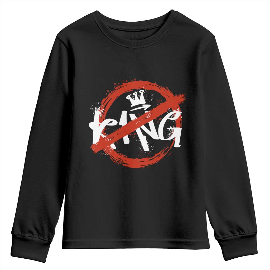 Funny No King Graffiti Style Crown Youth Sweatshirt TS11 Black Print Your Wear