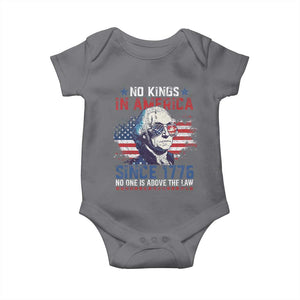 Funny No King In America Since 1776 No One Is Above The Law Baby Onesie George Washington TS11 Charcoal Print Your Wear
