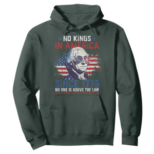 Funny No King In America Since 1776 No One Is Above The Law Hoodie George Washington TS11 Dark Forest Green Print Your Wear
