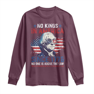 Funny No King In America Since 1776 No One Is Above The Law Long Sleeve Shirt George Washington TS11 Maroon Print Your Wear