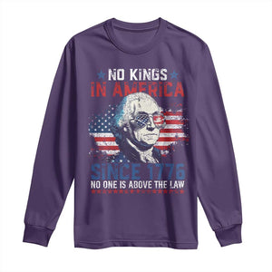 Funny No King In America Since 1776 No One Is Above The Law Long Sleeve Shirt George Washington TS11 Purple Print Your Wear