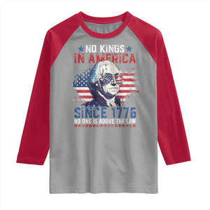 Funny No King In America Since 1776 No One Is Above The Law Raglan Shirt George Washington TS11 Sport Gray Red Print Your Wear