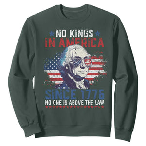 Funny No King In America Since 1776 No One Is Above The Law Sweatshirt George Washington TS11 Dark Forest Green Print Your Wear