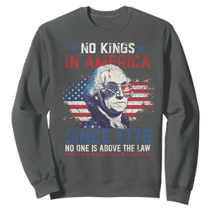 Funny No King In America Since 1776 No One Is Above The Law Sweatshirt George Washington TS11 Dark Heather Print Your Wear
