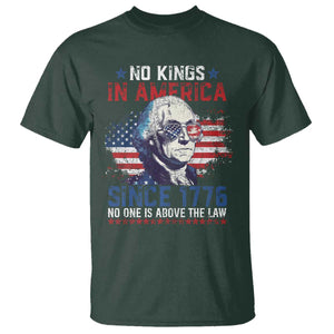 Funny No King In America Since 1776 No One Is Above The Law T Shirt George Washington TS11 Dark Forest Green Print Your Wear