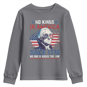 Funny No King In America Since 1776 No One Is Above The Law Youth Sweatshirt George Washington TS11 Charcoal Print Your Wear