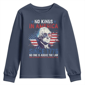 Funny No King In America Since 1776 No One Is Above The Law Youth Sweatshirt George Washington TS11 Navy Print Your Wear