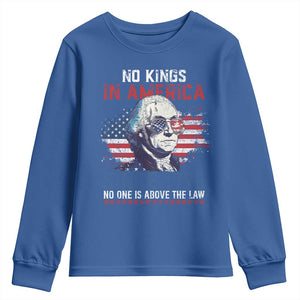 Funny No King In America Since 1776 No One Is Above The Law Youth Sweatshirt George Washington TS11 Royal Blue Print Your Wear