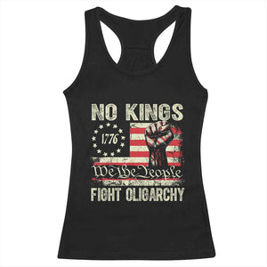 Funny No Kings Fight Oligarchy Racerback Tank Top Betsy Ross Flag Hand Fist TS11 Black Print Your Wear