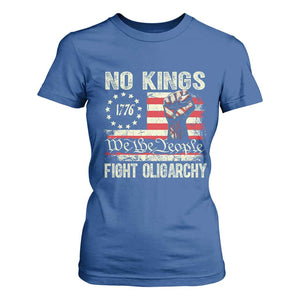 Funny No Kings Fight Oligarchy T Shirt For Women Betsy Ross Flag Hand Fist TS11 Royal Blue Print Your Wear