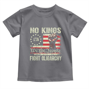 Funny No Kings Fight Oligarchy Toddler T Shirt Betsy Ross Flag Hand Fist TS11 Charcoal Print Your Wear