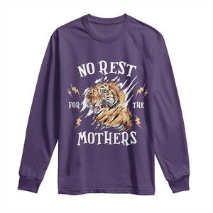 Funny No Rest For The Mothers Long Sleeve Shirt Mama Tiger Mother's Day TS11 Purple Print Your Wear
