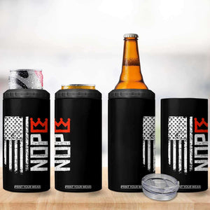 Funny Nope No Kings Vintage American Flag 4 in 1 Can Cooler Tumbler TS11 Print Your Wear