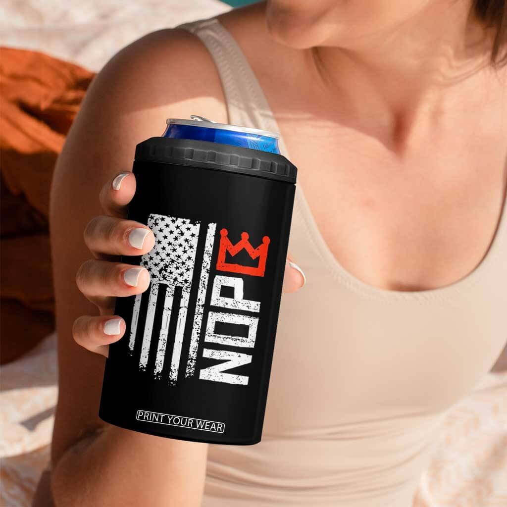 Funny Nope No Kings Vintage American Flag 4 in 1 Can Cooler Tumbler TS11 Print Your Wear