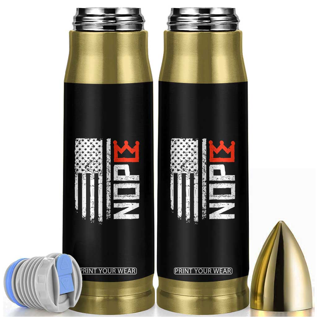 Funny Nope No Kings Vintage American Flag Bullet Tumbler TS11 Black Print Your Wear