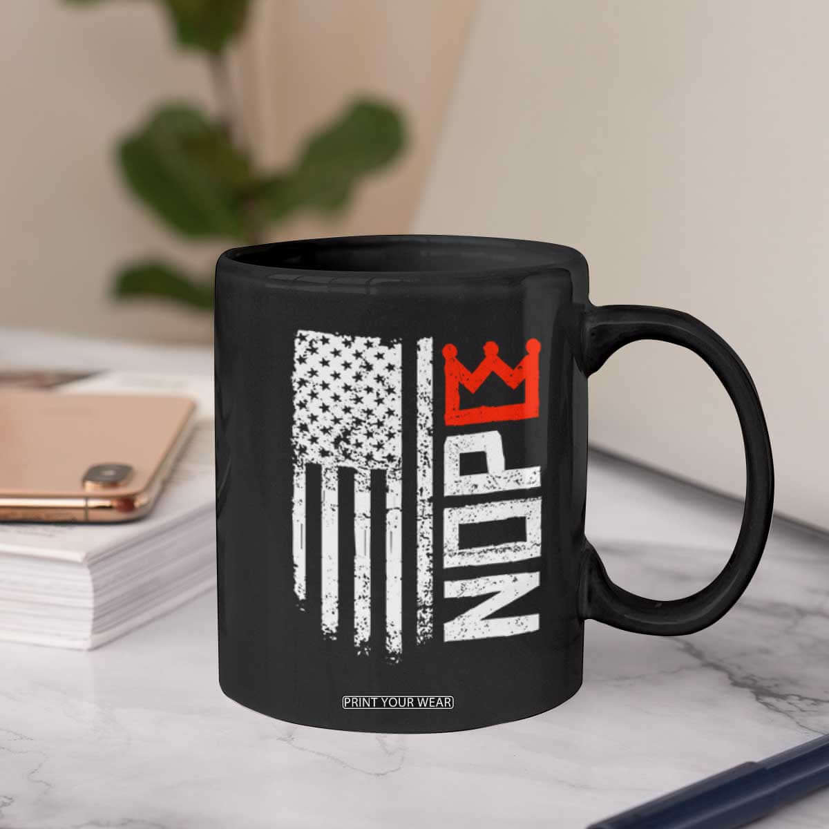 Funny Nope No Kings Vintage American Flag Coffee Mug TS11 Print Your Wear