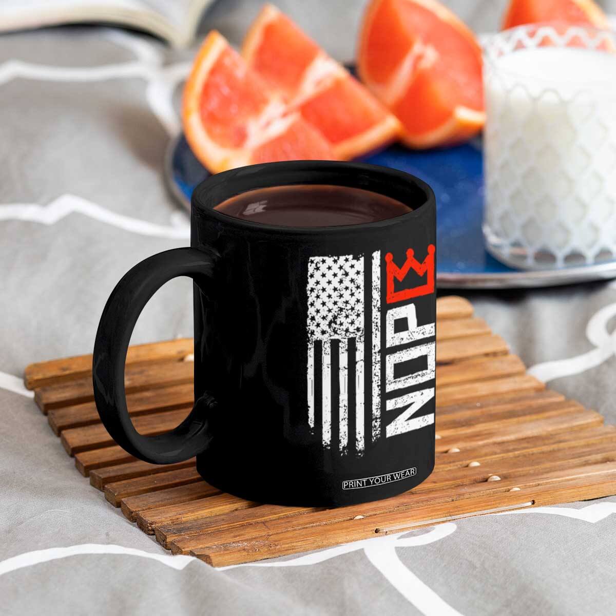 Funny Nope No Kings Vintage American Flag Coffee Mug TS11 Print Your Wear