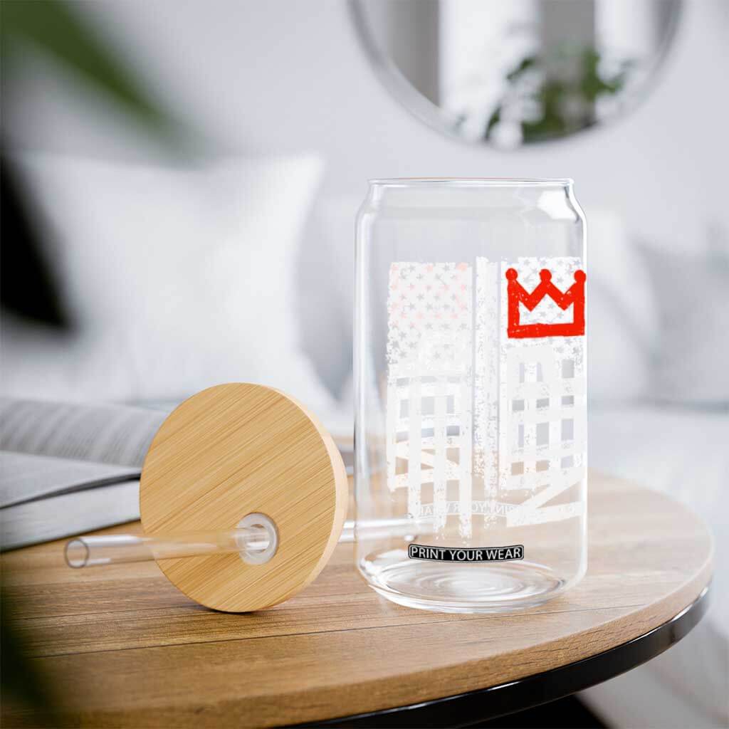 Funny Nope No Kings Vintage American Flag Glass Can TS11 Print Your Wear