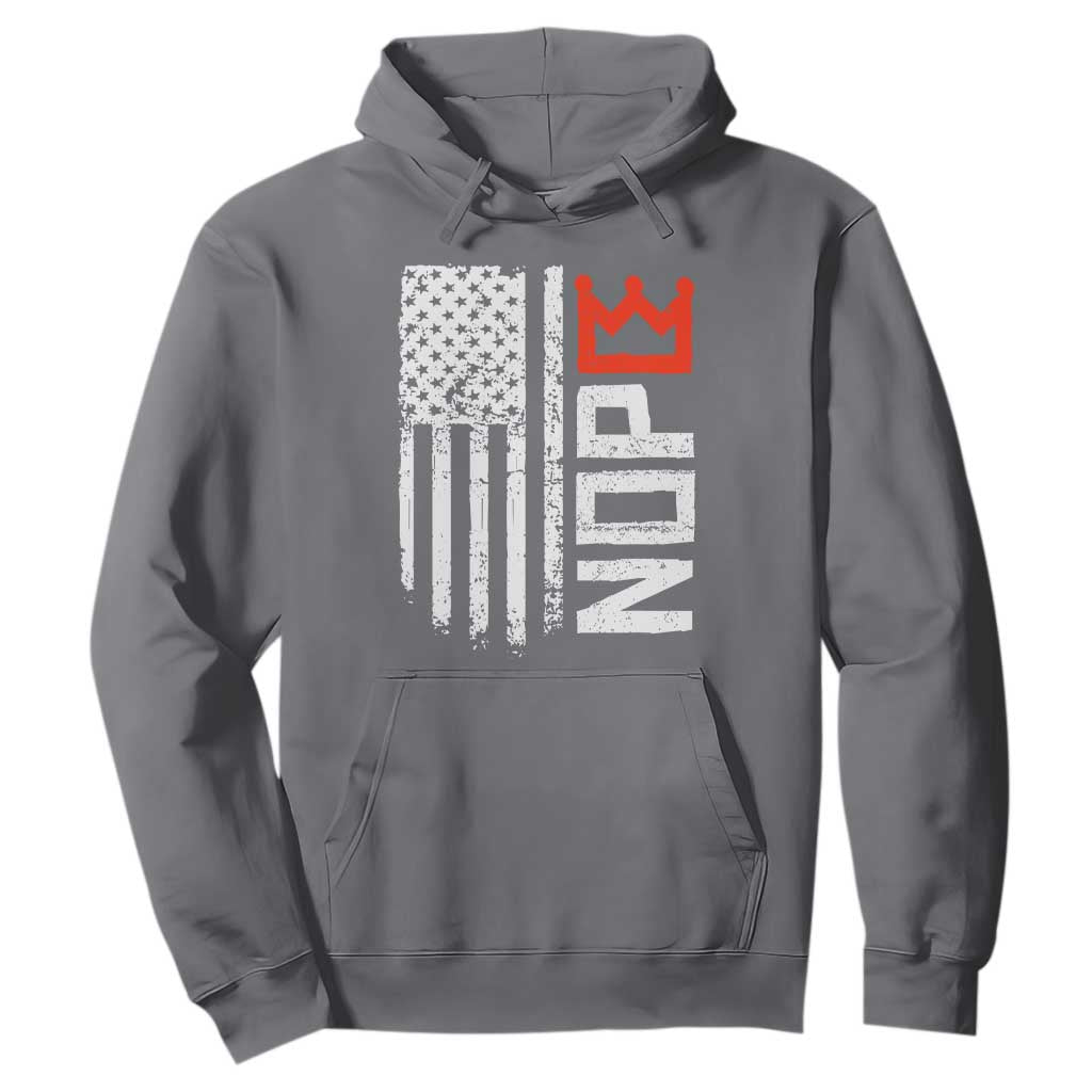Funny Nope No Kings Vintage American Flag Hoodie TS11 Charcoal Print Your Wear