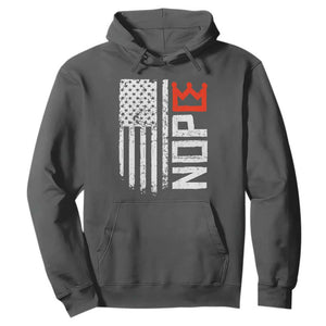 Funny Nope No Kings Vintage American Flag Hoodie TS11 Dark Heather Print Your Wear