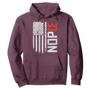 Funny Nope No Kings Vintage American Flag Hoodie TS11 Maroon Print Your Wear