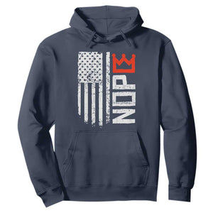 Funny Nope No Kings Vintage American Flag Hoodie TS11 Navy Print Your Wear