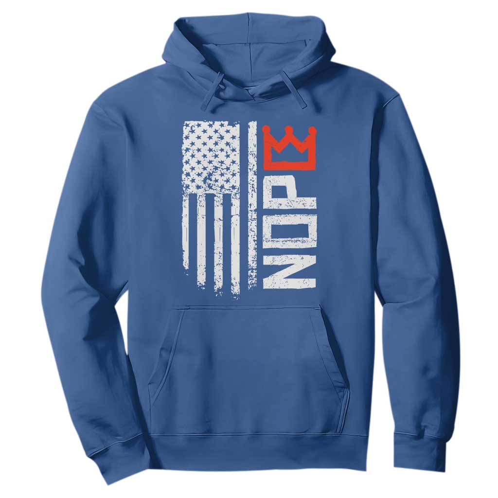 Funny Nope No Kings Vintage American Flag Hoodie TS11 Royal Blue Print Your Wear