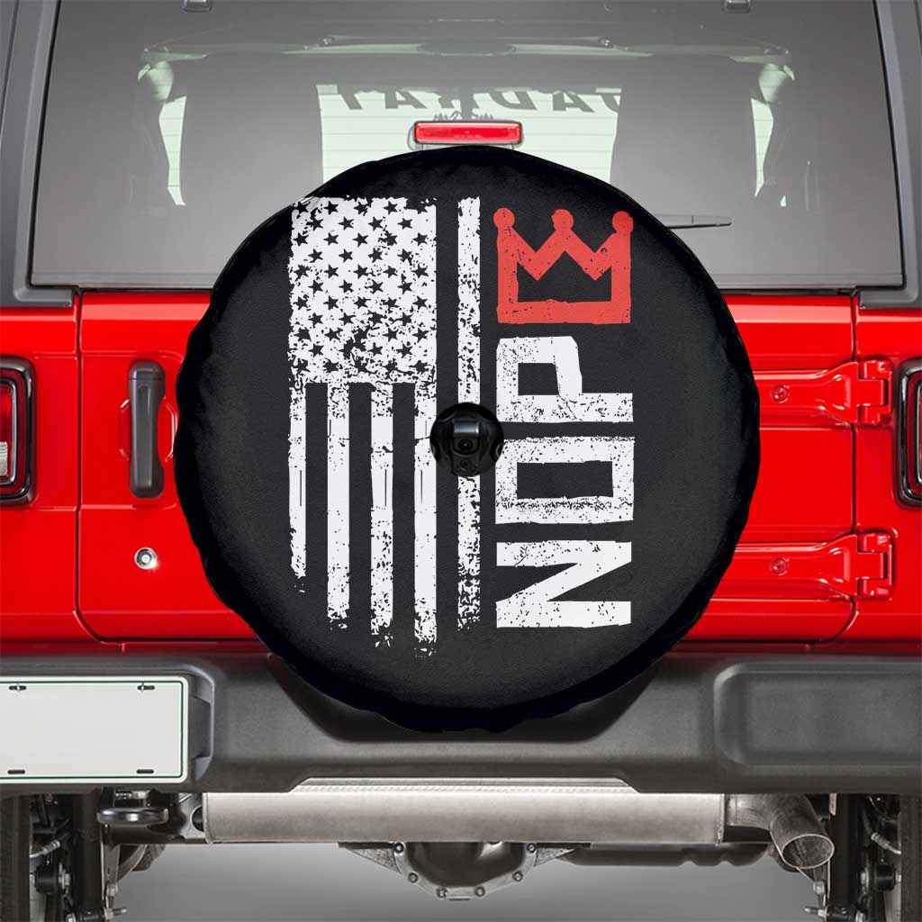 Funny Nope No Kings Vintage American Flag Spare Tire Cover TS11 Black Print Your Wear