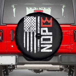 Funny Nope No Kings Vintage American Flag Spare Tire Cover TS11 Black Print Your Wear