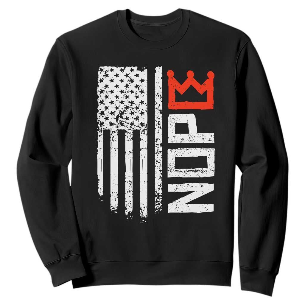 Funny Nope No Kings Vintage American Flag Sweatshirt TS11 Black Print Your Wear