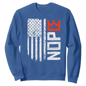 Funny Nope No Kings Vintage American Flag Sweatshirt TS11 Royal Blue Print Your Wear