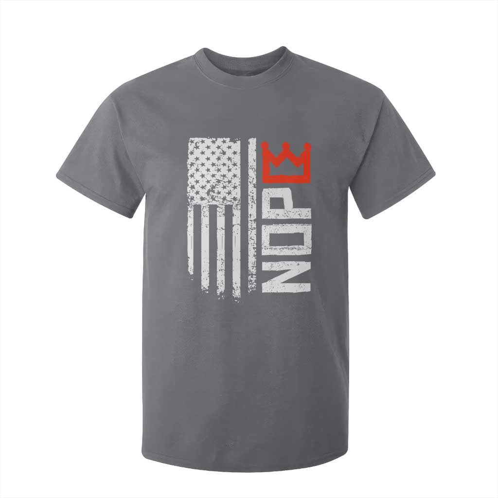 Funny Nope No Kings Vintage American Flag T Shirt For Kid TS11 Charcoal Print Your Wear