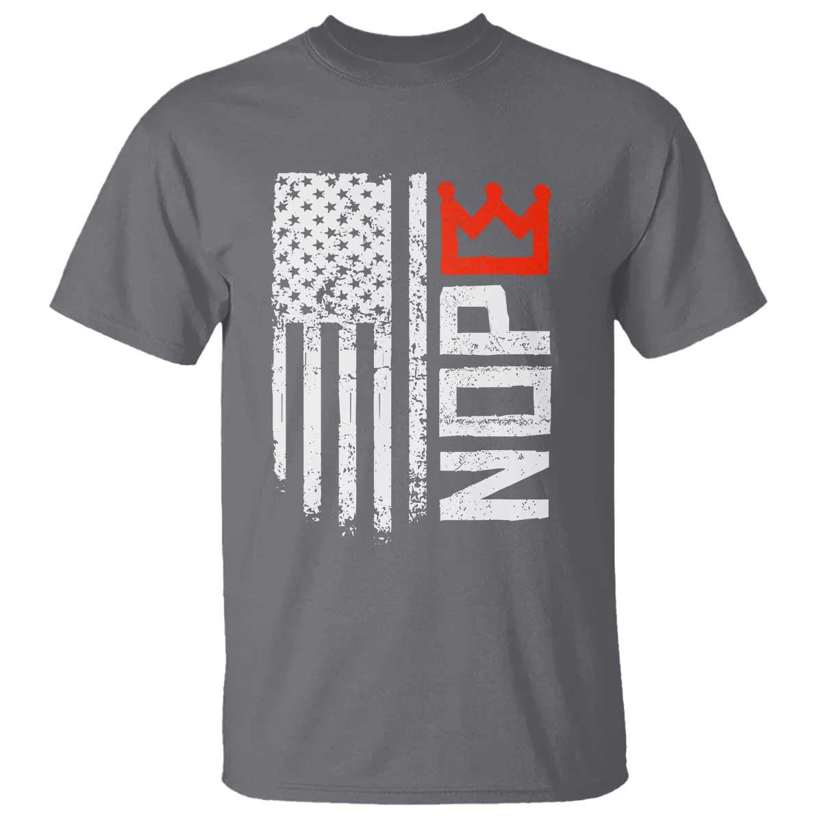 Funny Nope No Kings Vintage American Flag T Shirt TS11 Charcoal Print Your Wear