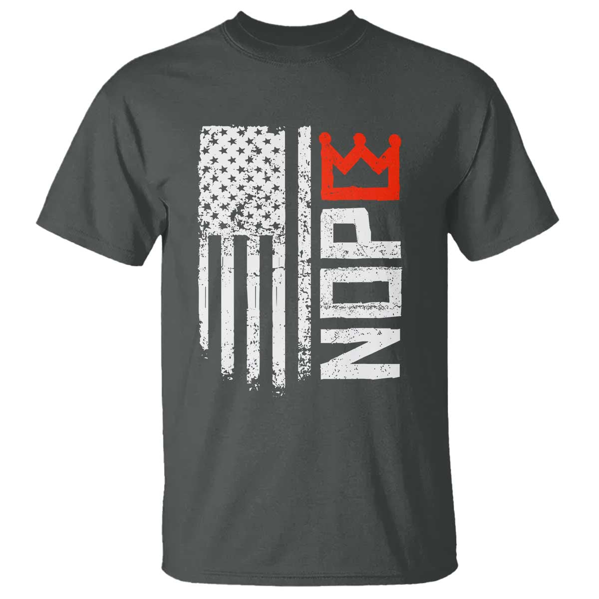 Funny Nope No Kings Vintage American Flag T Shirt TS11 Dark Heather Print Your Wear