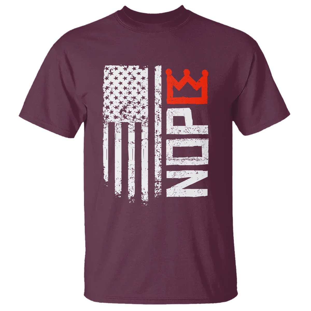 Funny Nope No Kings Vintage American Flag T Shirt TS11 Maroon Print Your Wear