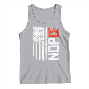 Funny Nope No Kings Vintage American Flag Tank Top TS11 Athletic Heather Print Your Wear