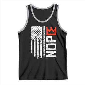 Funny Nope No Kings Vintage American Flag Tank Top TS11 Black Athletic Heather Print Your Wear
