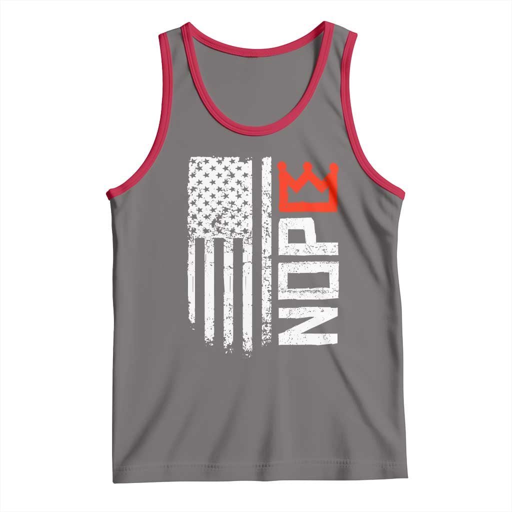 Funny Nope No Kings Vintage American Flag Tank Top TS11 Deep Heather Red Print Your Wear