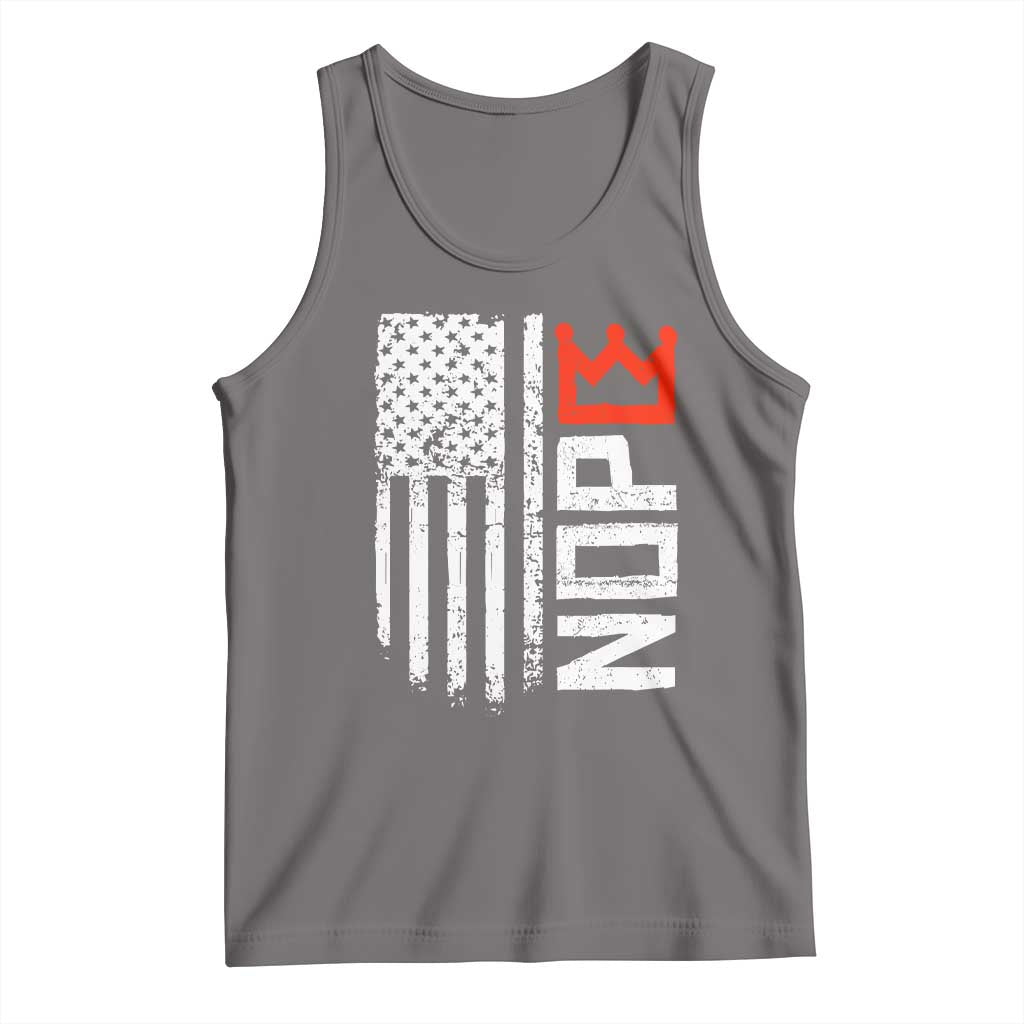 Funny Nope No Kings Vintage American Flag Tank Top TS11 Deep Heather Print Your Wear