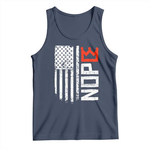 Funny Nope No Kings Vintage American Flag Tank Top TS11 Navy Print Your Wear