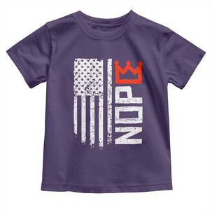 Funny Nope No Kings Vintage American Flag Toddler T Shirt TS11 Purple Print Your Wear