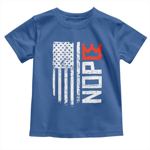 Funny Nope No Kings Vintage American Flag Toddler T Shirt TS11 Royal Blue Print Your Wear