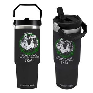 Funny Norse Gael The Best Of Two Worlds Skal Flip Straw Tumbler Irish Viking Beer TS11 One Size: 30 oz Black Print Your Wear