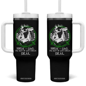 Funny Norse Gael The Best Of Two Worlds Skal Tumbler With Handle Irish Viking Beer TS11 One Size: 40 oz Black Print Your Wear