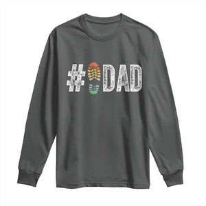 Funny Number Stepdad Bonus Dad Father's Day Long Sleeve Shirt TS11 Dark Heather Print Your Wear