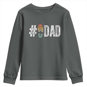 Funny Number Stepdad Bonus Dad Father's Day Youth Sweatshirt TS11 Dark Heather Print Your Wear
