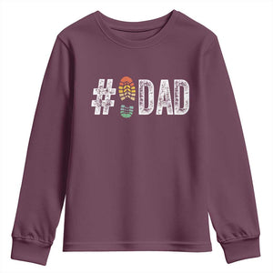 Funny Number Stepdad Bonus Dad Father's Day Youth Sweatshirt TS11 Maroon Print Your Wear