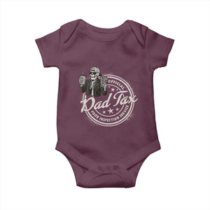 Funny Official Dad Tax Food Inspection Service Baby Onesie Skeleton Fathers Day TS11 Maroon Print Your Wear