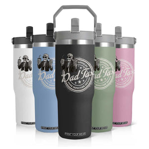 Funny Official Dad Tax Food Inspection Service Flip Straw Tumbler Skeleton Fathers Day TS11 Print Your Wear